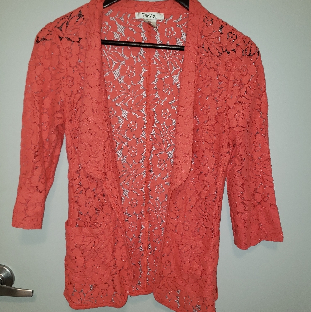 Pinky Coral Lace Blazer